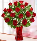Blooming Love - Premium Red Roses in Red Vase From Ka'bloom, your flower shop in Sylvania, OH